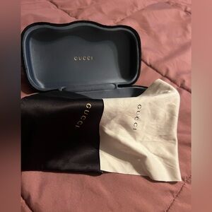 Gucci Black Sunglasses Case & Duster